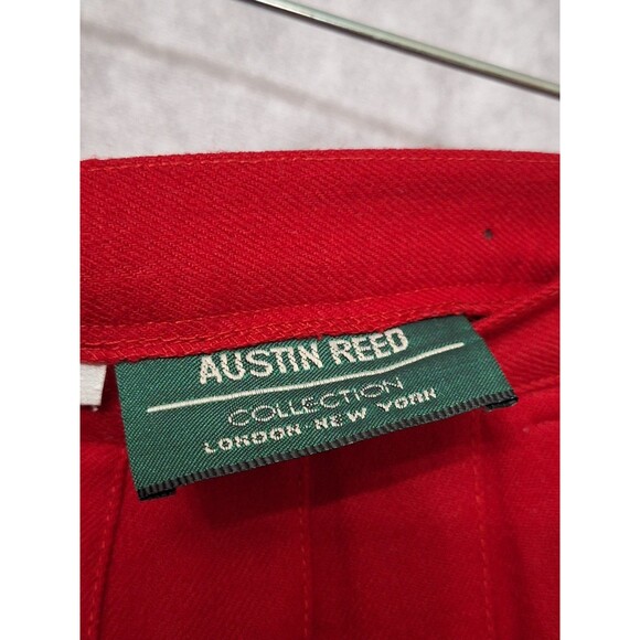 Vintage 80's Red Pleated Wool Midi Skirt Sz 10 Made in USA Red Classic Heritage - Picture 3 of 9